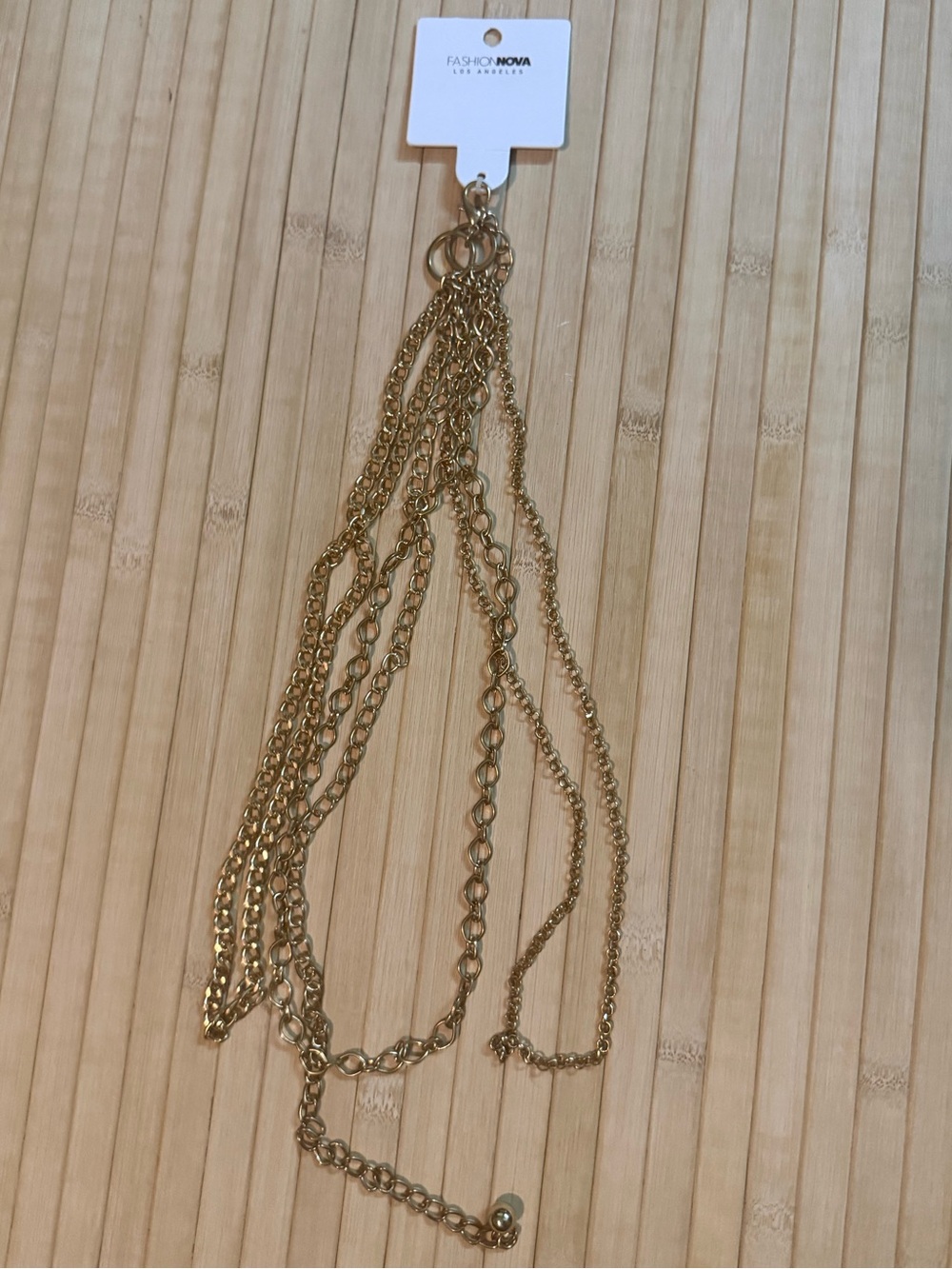 NWT Fashion Nova Gold Multilayer Chain Belt Waist Body Chain Layered Necklace